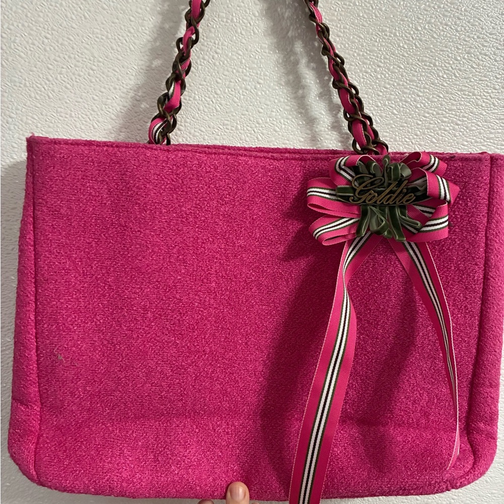 Goldie Pink Shoulder Bag with Ribbon Accent NWT